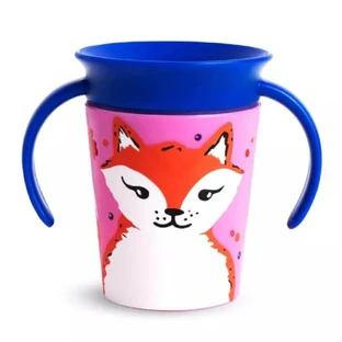 Miracle 360 Wildlove Trainingsbecher mit Henkel, +6 Monate, Red Fox, 177 ml, Munchkin