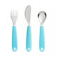 Set of 3 Splash baby cutlery, +18 months, Light Blue, Munchkin