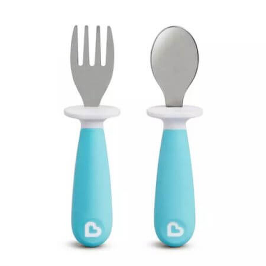 Raise Baby Fork and Spoon Set, 12months+, Blue, Munchkin