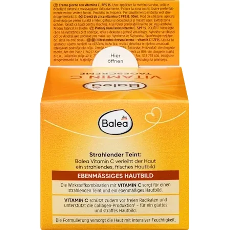 Balea Face Cream with Vitamin C SPF15, 50 ml