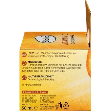 Balea Face Cream with Vitamin C SPF15, 50 ml