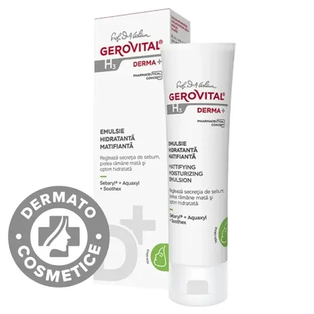 Gerovital H3 Derma+ feuchtigkeitsspendende mattierende Emulsion, 50 ml, Farmec