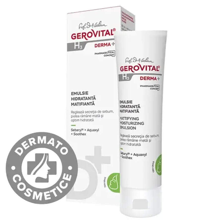 Emulsie hidratanta matifianta ten gras Gerovital H3 Derma+, 50 ml, Farmec