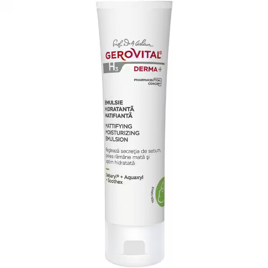 Emulsie hidratanta matifianta ten gras Gerovital H3 Derma+, 50 ml, Farmec