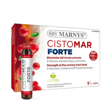 STRONG CISTOMAR for Fighting Urinary Tract Infections - 125 ml (5 Vials) - Vegan Product, Marnys