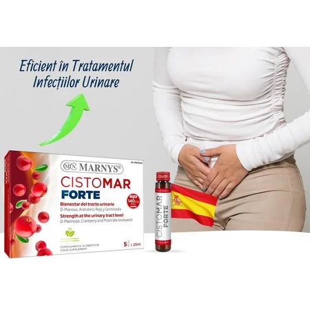 STRONG CISTOMAR for Fighting Urinary Tract Infections - 125 ml (5 Vials) - Vegan Product, Marnys