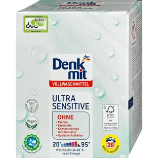 Denkmit White Suet Reinigungsmittel Pulver 20sp, 1,35 Kg