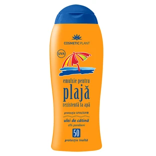 Emulsión de playa resistente al agua con aceite de catina SPF 50, 200 ml, Planta Cosmética