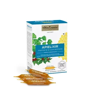 Apielixir memoria y concentración, 20 ampollas x 10 ml, Albina Carpatina