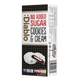 Suikervrije koekjes met slagroomvulling en witte chocolade, 128 g, Diablo