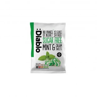 Ungesüßte Bonbons mit Minze und Schlagsahne, 75 g, Diablo