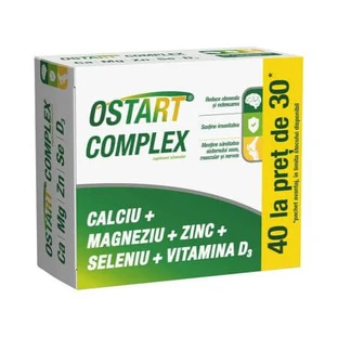 Ostart Complex Ca + Mg + Zn + Se + D3, 40 comprimidos recubiertos con película, Fiterman Pharma