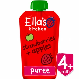 Puré de fresas y manzana, 120 gr, Ella's Kitchen
