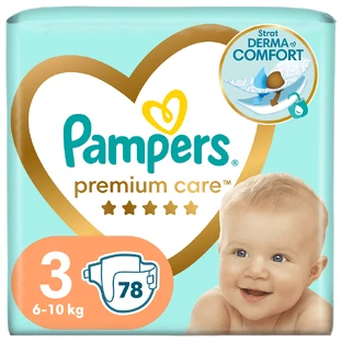 Premium Care Diapers, No. 3, 6-10 kg, 78 pcs, Pampers