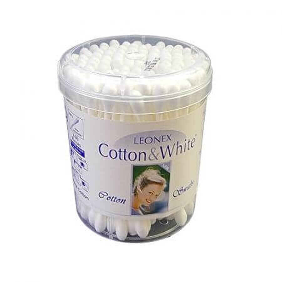 Cumpără Betisoare pentru urechi cu betisor de hartie Cotton & White, 100 bucati, Leonex Betisoare pentru urechi cu betisor de hartie Cotton & White, 100 bucati, Leonex