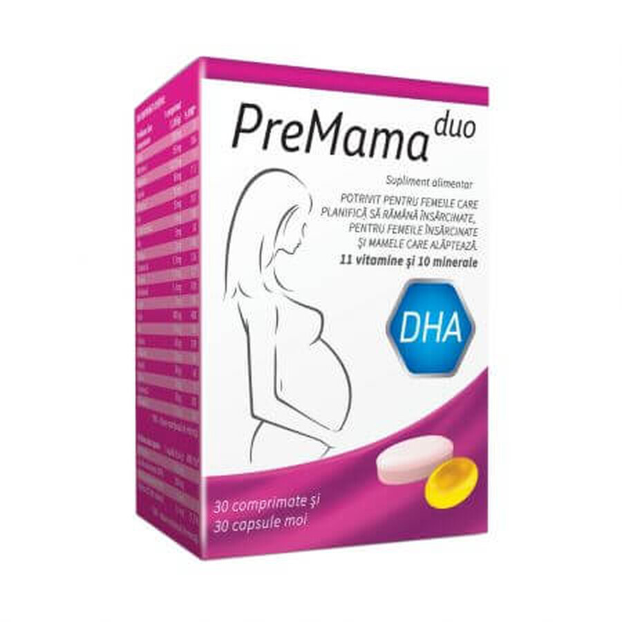 PreMama Duo multivitamin complex, 30 tablets, Alkaloid