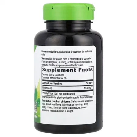 Neem Leaf Nature's Way, 100 Kapseln, Secom