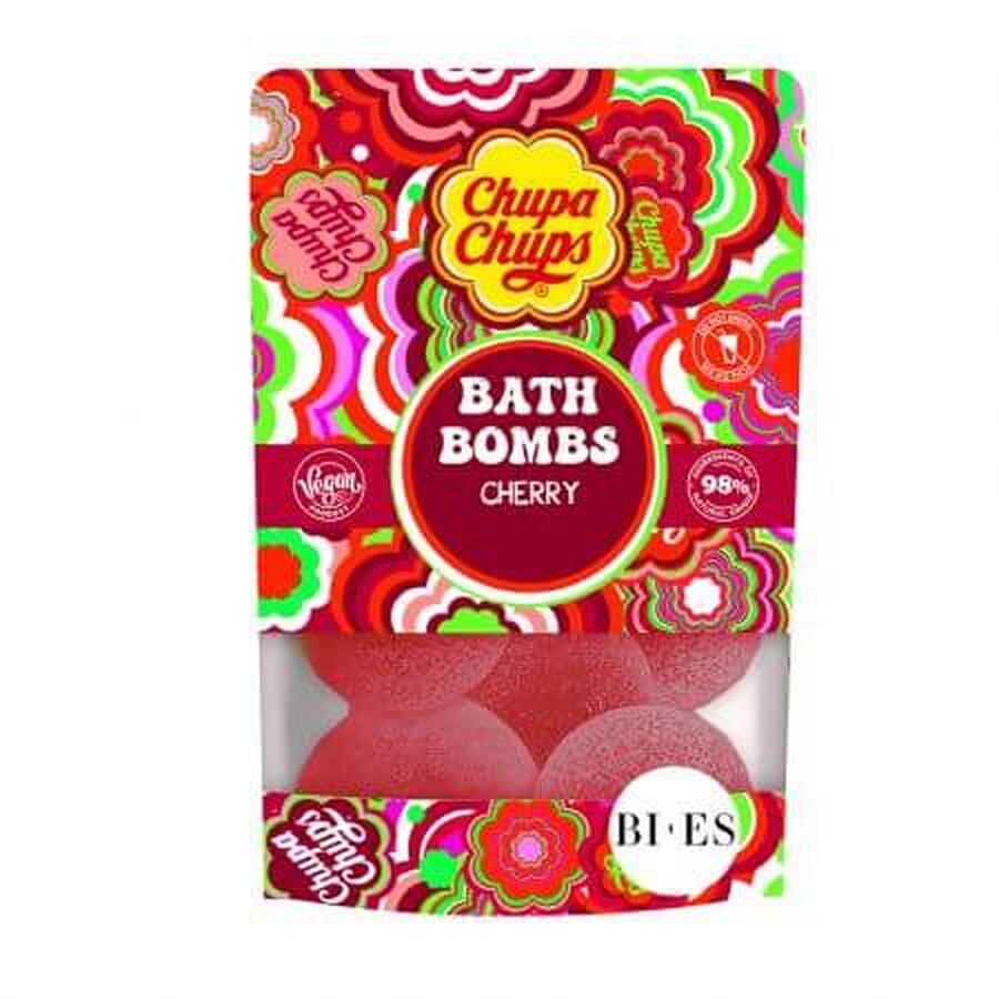 Boutique Bombes de bain Chupa Chups à la cerise, 6 x 55 g, Bi-Es Bombes de bain Chupa Chups à la cerise, 6 x 55 g, Bi-Es