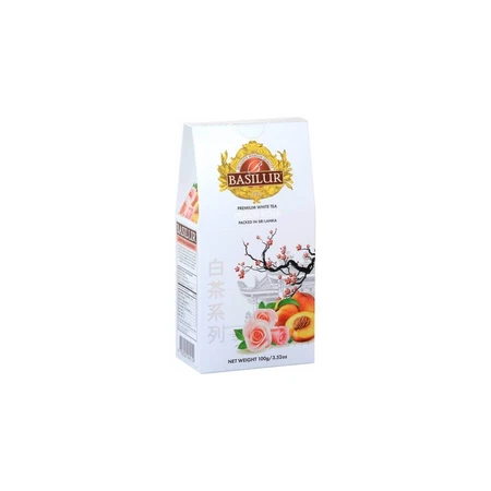 Navulling Witte Thee Perzik Roos, 100 g, Basilur