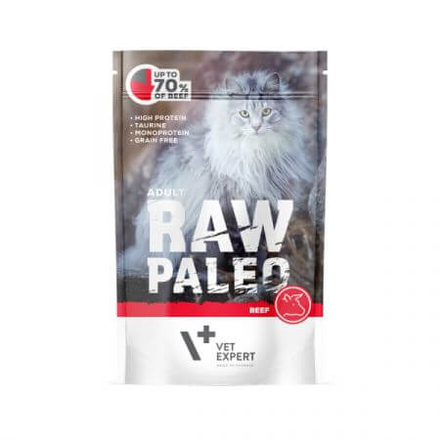 Buy Wet food with beef for adult cats Raw Paleo, 100 g, VetExpert Wet food with beef for adult cats Raw Paleo, 100 g, VetExpert