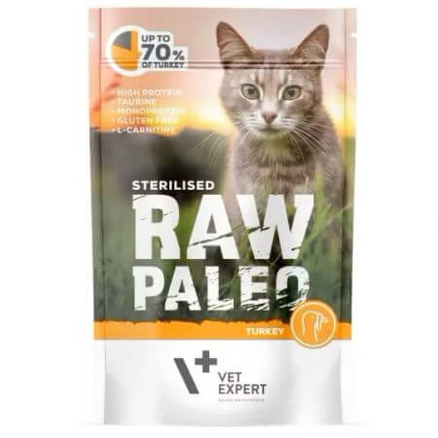 Shop Nassfutter mit Pute für sterilisierte Haustiere Raw Paleo, 100 g, VetExpert Nassfutter mit Pute für sterilisierte Haustiere Raw Paleo, 100 g, VetExpert