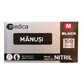 Black nitrile ungloved gloves, M, 100 pieces, Medica