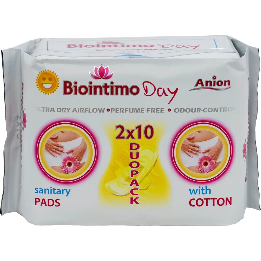 Biointimo Day duo-pack sanitary napkins, 20 pieces, Denticare-Gate Kft