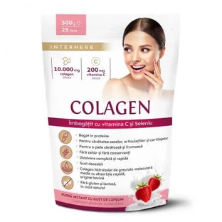 Strawberry Collagen Instant Powder Shake, 300 g, Interherb
