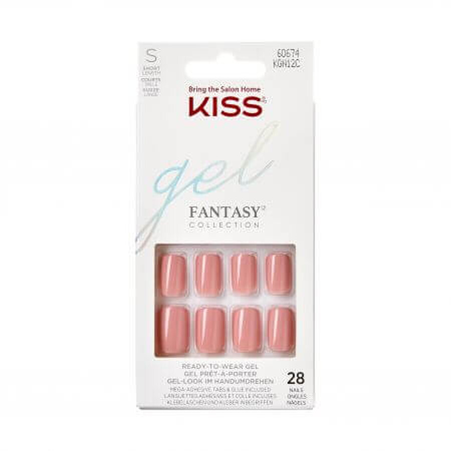 Buy Fantasy Color False Gel Nails, Short Squoval Ribbons, Kiss Fantasy Color False Gel Nails, Short Squoval Ribbons, Kiss