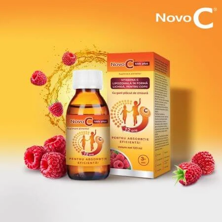 Jarabe con vitamina C liposomal para niños mayores de 3 años, 120 ml, Novo C Kids