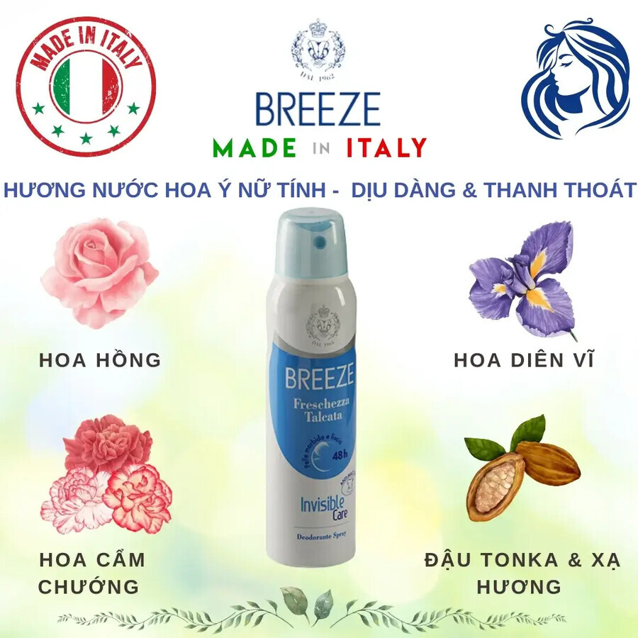 Deodorant spray Frsh Talc, 150 ml, Breeze