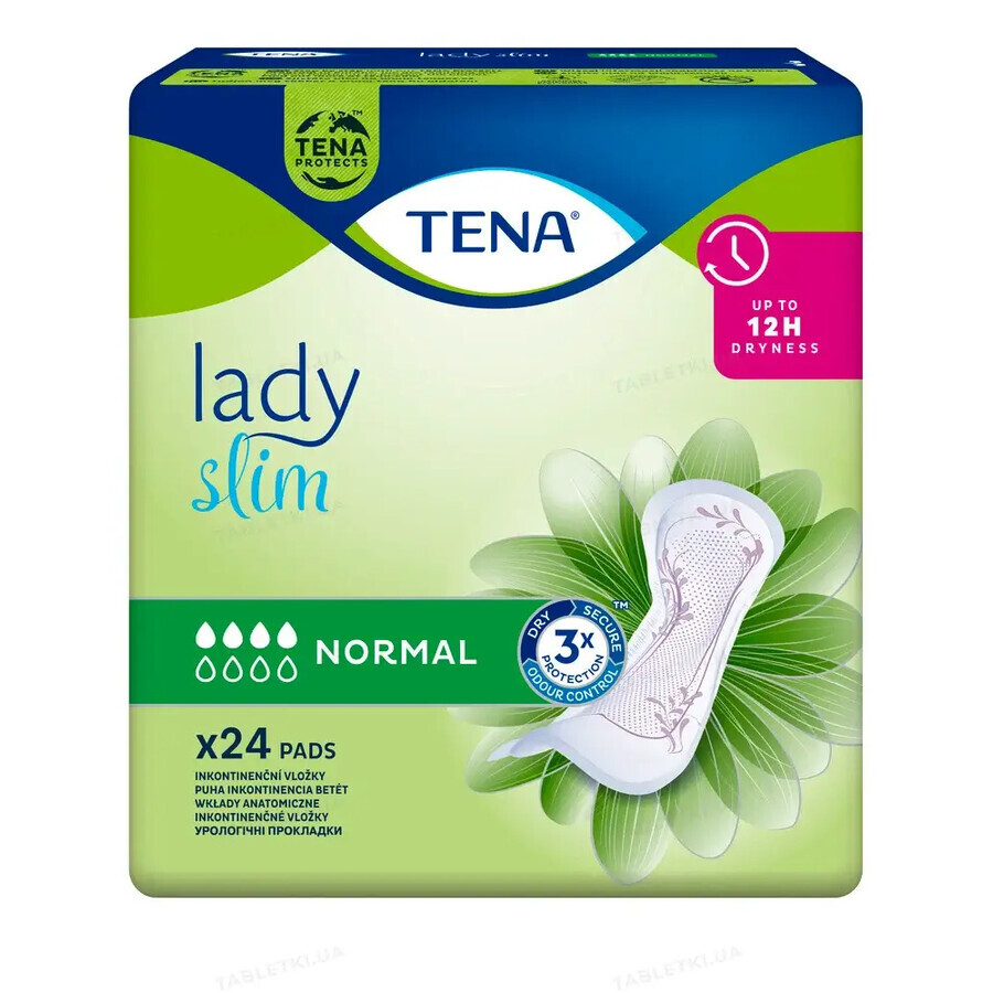 Lady SlimNormal serviettes d'incontinence, 24 pièces, Tena 