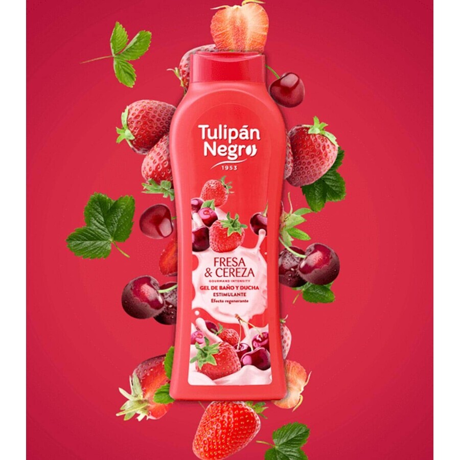 Gel douche fraise et cerise noire, 650 ml, Tulipe