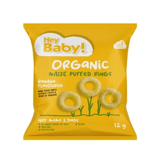 Bio-Puff Bio-Puff mit Bananengeschmack Bio-Puff, 7 Monate+, 12 g, Hey Baby