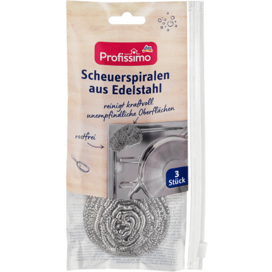 Comprar Profissimo Espiral de limpieza de acero inoxidable, 3 uds. Profissimo Espiral de limpieza de acero inoxidable, 3 uds.