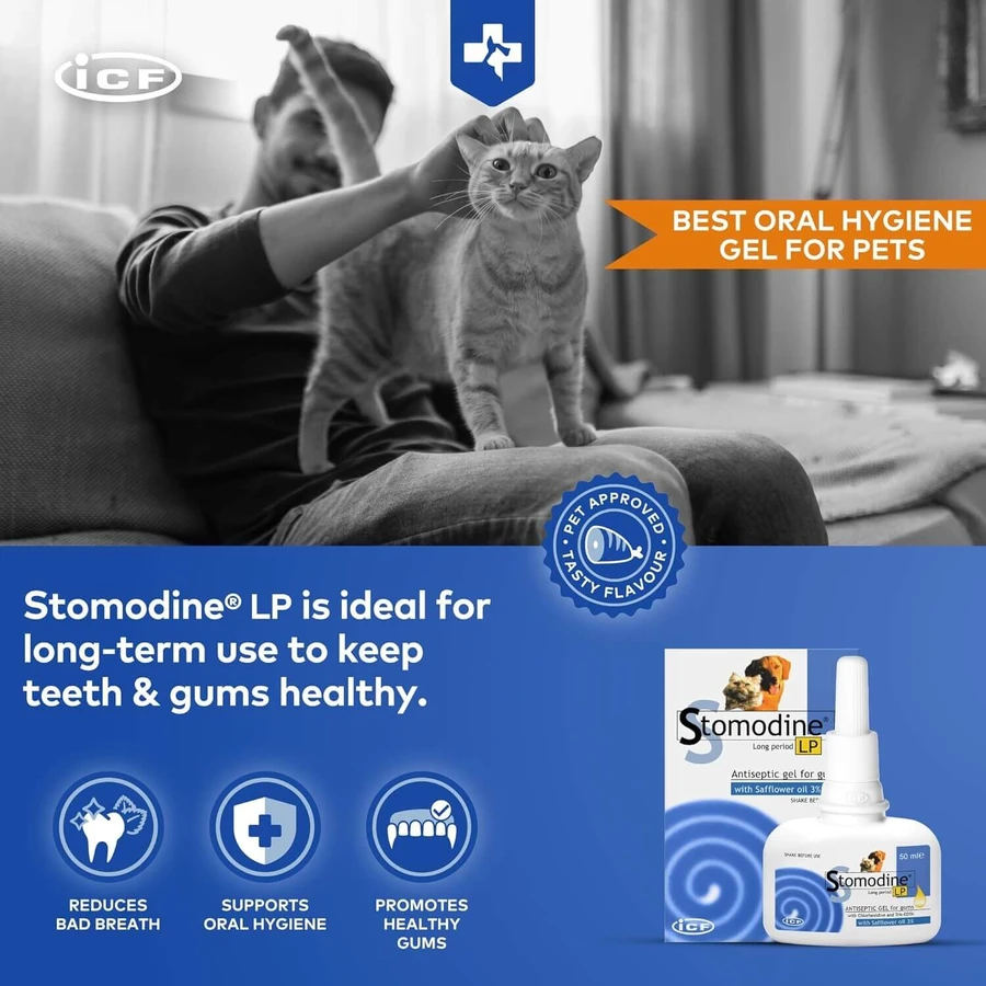 Orale antiseptische gel voor honden en katten Stomodine LP, 50 ml, ICF