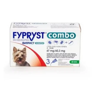 Antiparasitic pipettes for small dogs 2-10 kg Fypryst Combo Dog S 67 mg, 3 pipettes, Krka
