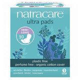 Ultra Pads Long Organic Absorbents with fins, 10 pieces, Natracare