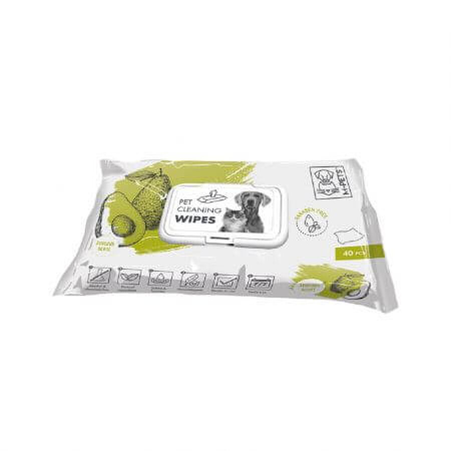 Buy Wet wipes with avocado for dogs and cats, 40 pieces, M-Pets Wet wipes with avocado for dogs and cats, 40 pieces, M-Pets
