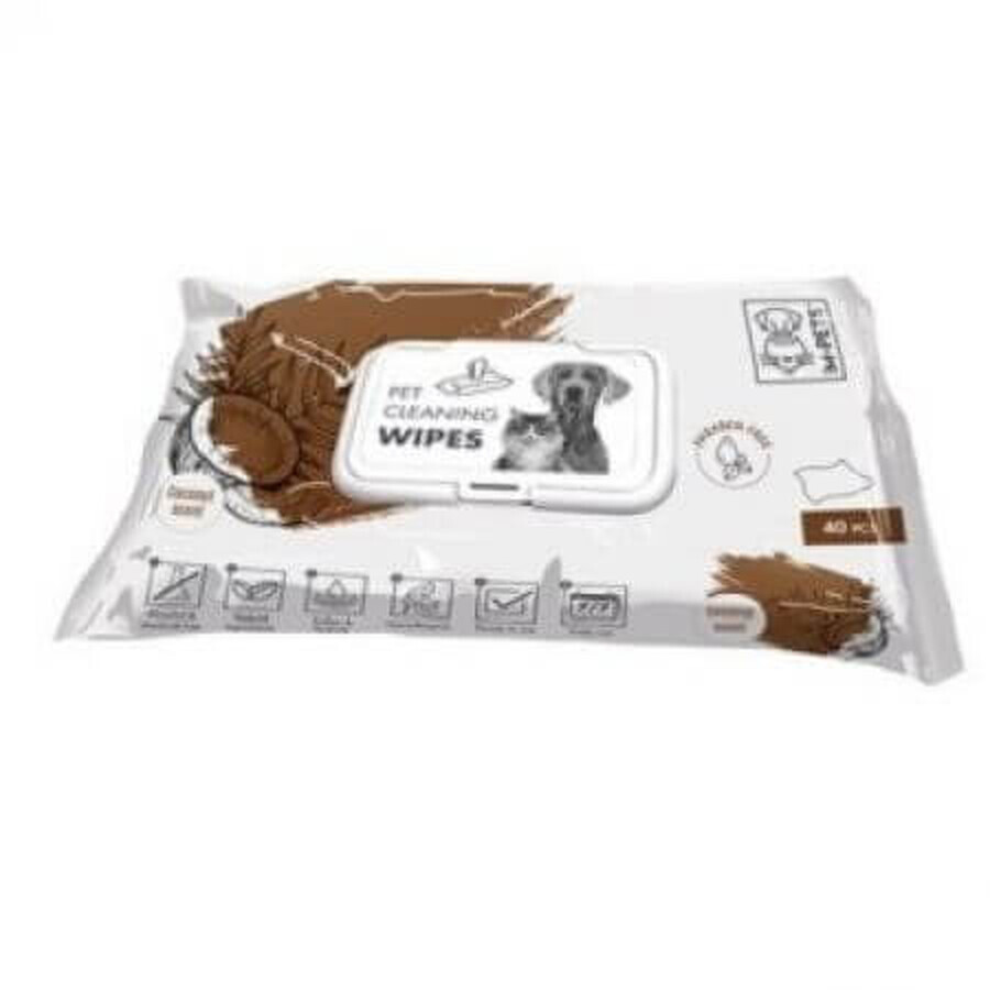 Cumpără Servetele umede cu cocos pentru caini si pisici, 40 bucati, M-Pets Servetele umede cu cocos pentru caini si pisici, 40 bucati, M-Pets