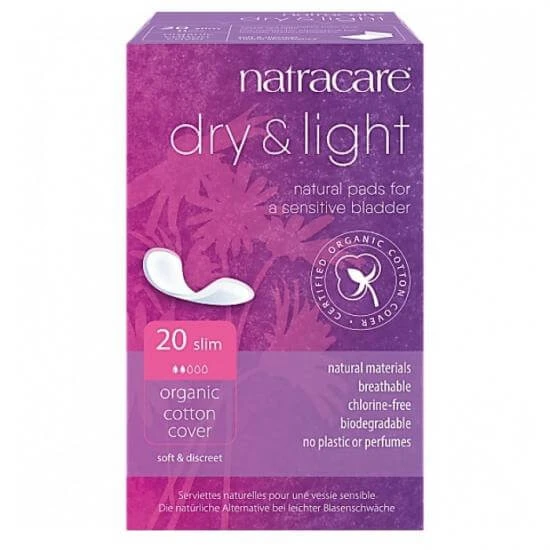 Organic pads for urinary incontinence, 20 pieces, Natracare