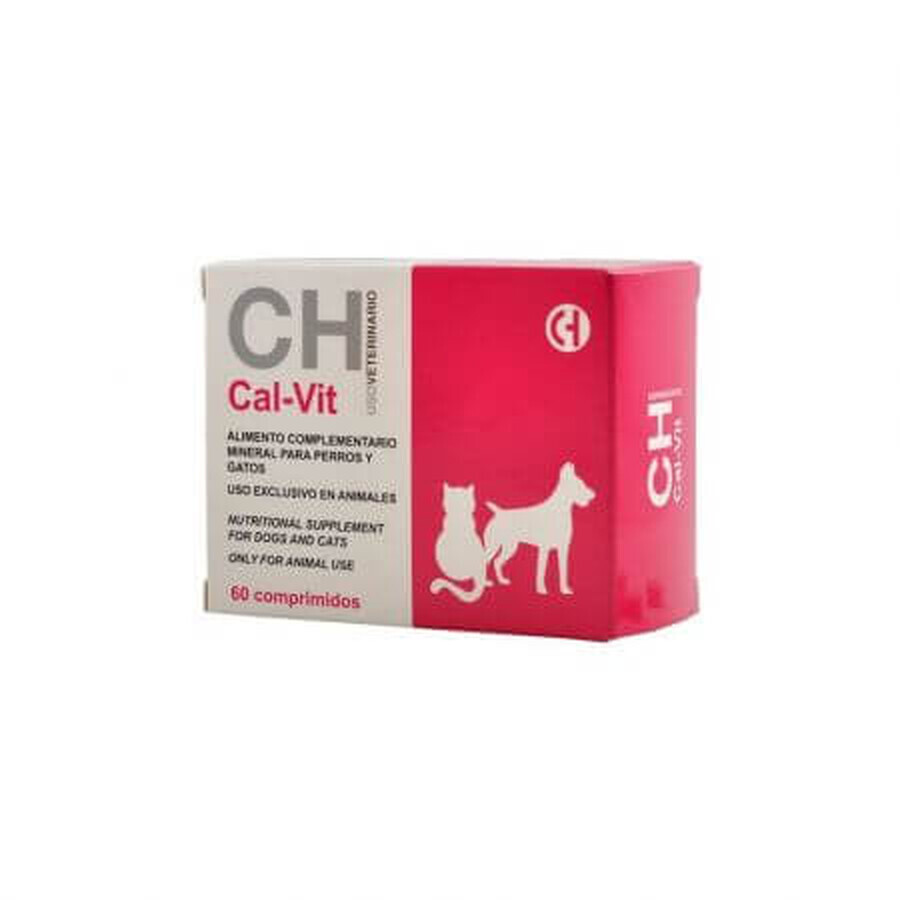 Cumpără Supliment de calciu pentru caini si pisici CAL-VIT, 60 comprimate, Chemical Iberica Supliment de calciu pentru caini si pisici CAL-VIT, 60 comprimate, Chemical Iberica