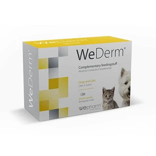 Supplement tegen dermatologische aandoeningen voor honden en katten WeDerm, 60 capsules, WePharm