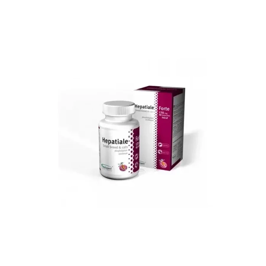 Ergänzungsmittel zur Stärkung der Leberfunktion bei kleinen Hunden und Katzen Hepatiale Forte Small Breed &amp; Cats 170 mg Twist-Off, 40 Kapseln, VetExpert