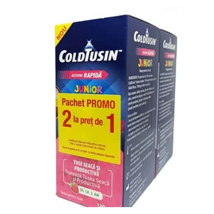 Coldtusin Junior, fast-acting cough syrup, with natural ingredients, Perrigo, 2x 120 ml