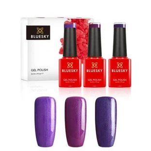 Bluesky Perfect Purples mini trío de esmaltes de uñas semipermanentes 3x5ml