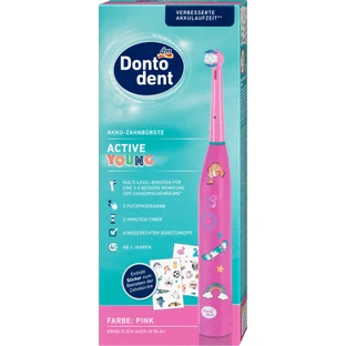 Dontodent Tandenborstel met batterijen Active Young roze, 1 st