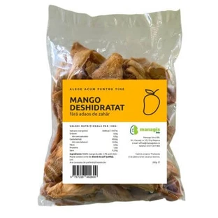 Dehydrierte Mango ohne Zucker, 250 g, Managis