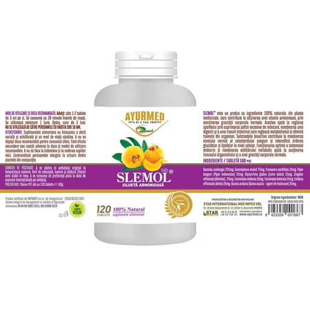 Slemol, 120 tablets, Ayurmed