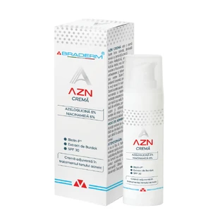 AZN anti-acne and rosacea cream with SPF30, 30 ml, Braderm